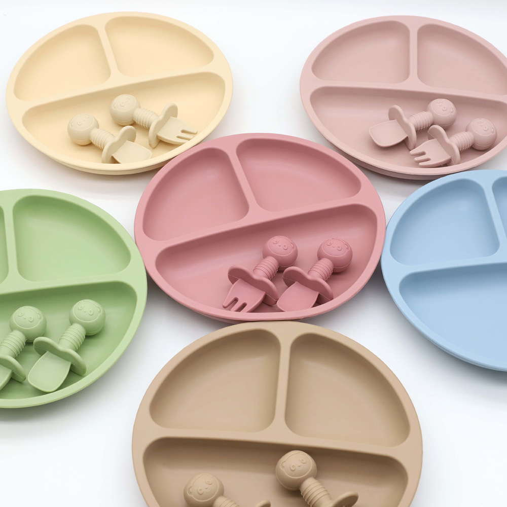 Baby Food Tracker - 3pcs baby silicone tableware set, complementary