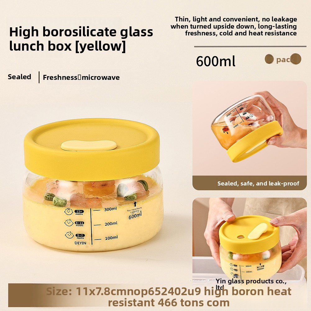 Baby Food Jars Glass - Glass Food Storage Container Airtight Leakproof