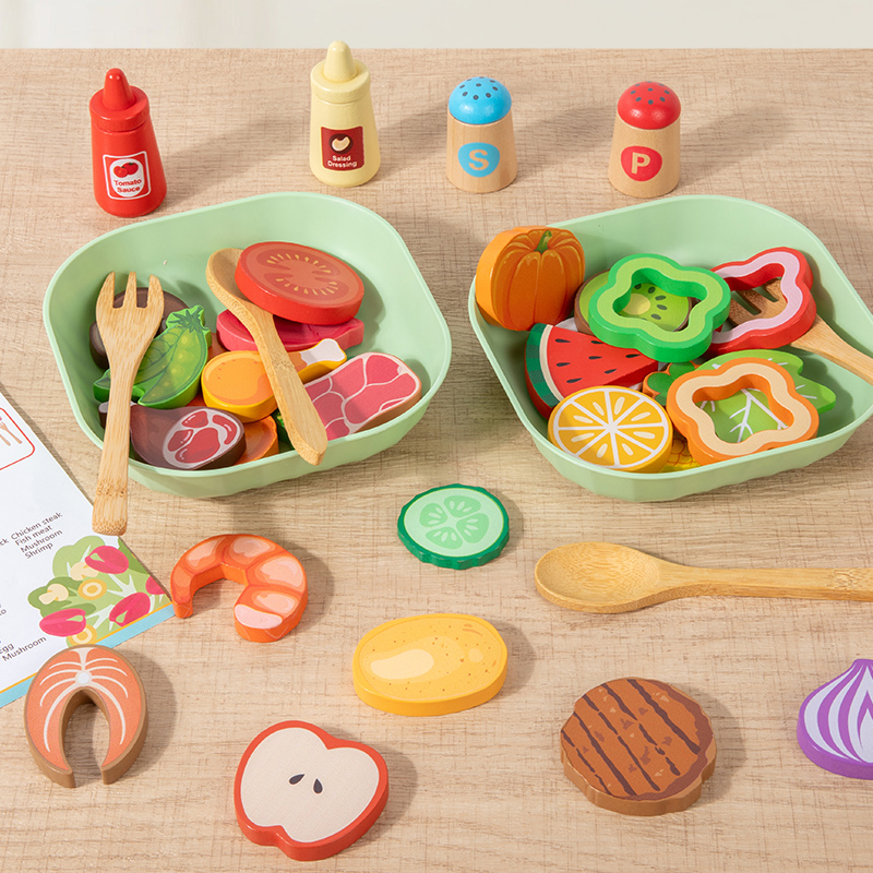 Wooden Simulation Salad Preten - огляд і ціна Baby Food Under 1 Year