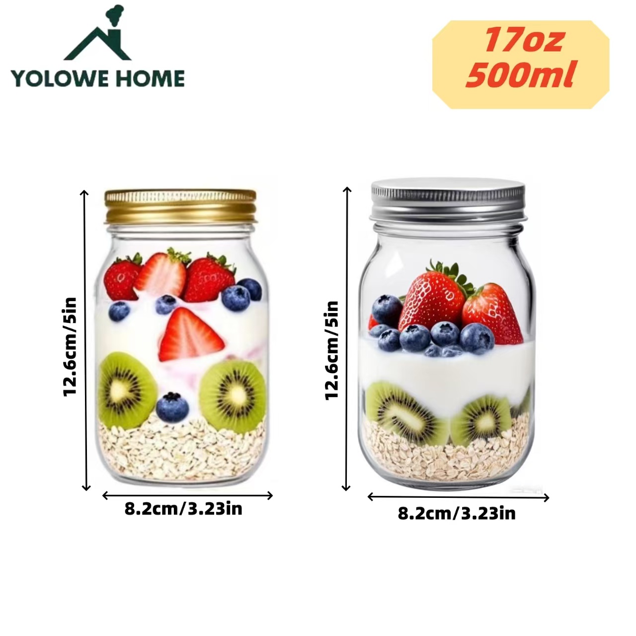 6Pcs, 12Pcs, 500Ml/16Oz, Glass - огляд і ціна Baby Food Jars Glass