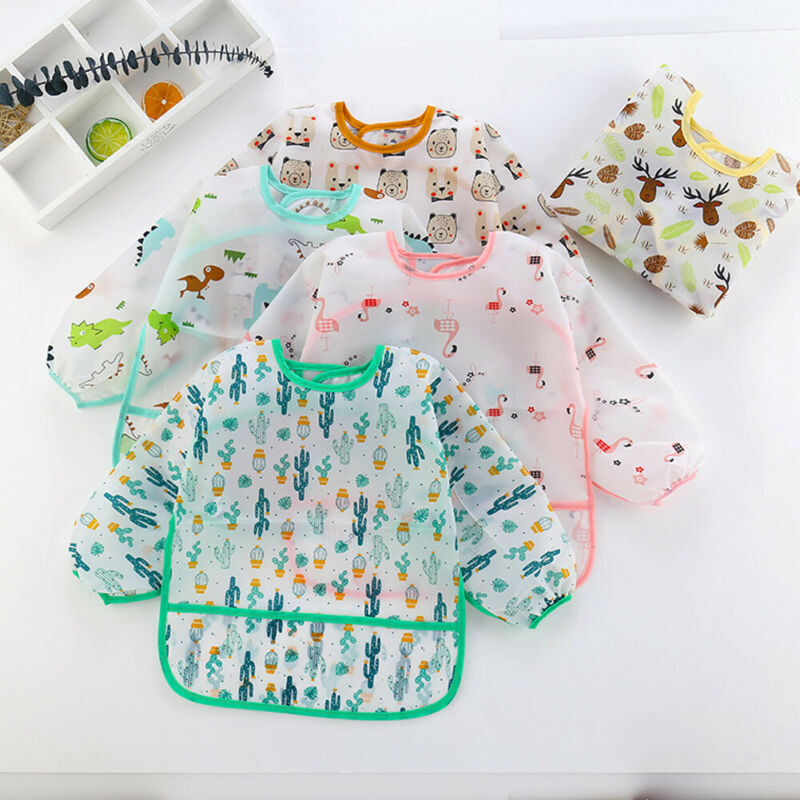 1Pcs Cute Baby Bibs Toddler Wa - огляд і ціна Bib Long Sleeve