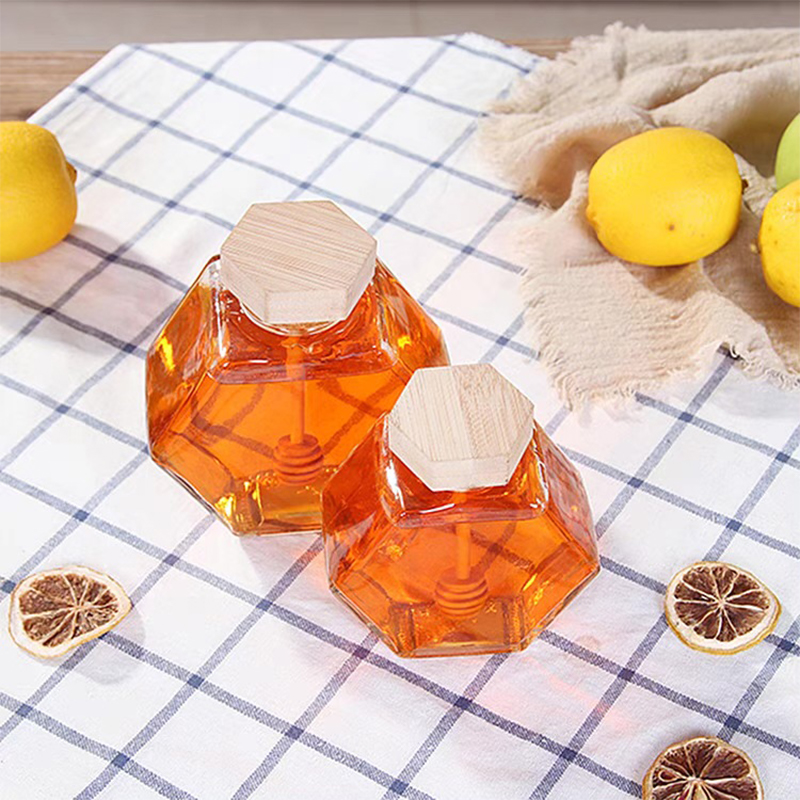 Hexagonal Glass Honey Bottle W - огляд і ціна Baby Food Jars Glass