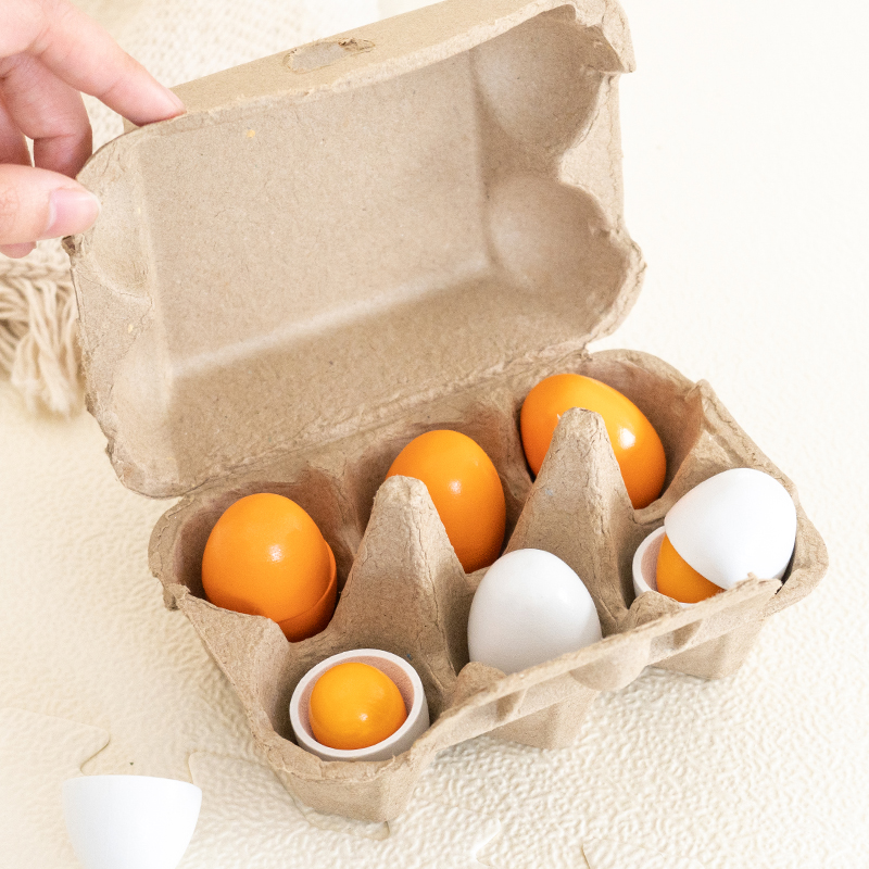 6pcs Wooden Eggs Toy Egg Kitch - огляд і ціна Baby Food Under 1 Year