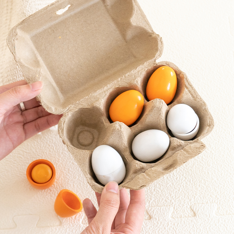 6pcs Wooden Eggs Toy Egg Kitch - огляд і ціна Baby Food Under 1 Year