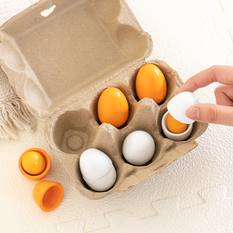 6pcs Wooden Eggs Toy Egg Kitch - огляд і ціна Baby Food Under 1 Year