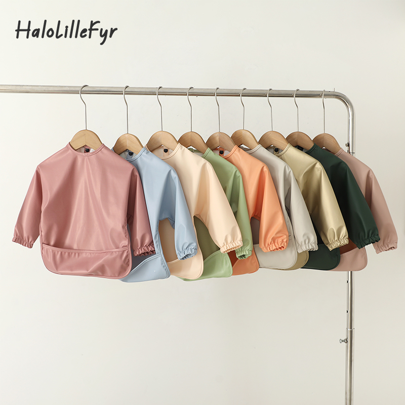 Baby Bibs Burp Cloth Solid Col - огляд і ціна Bib Long Sleeve