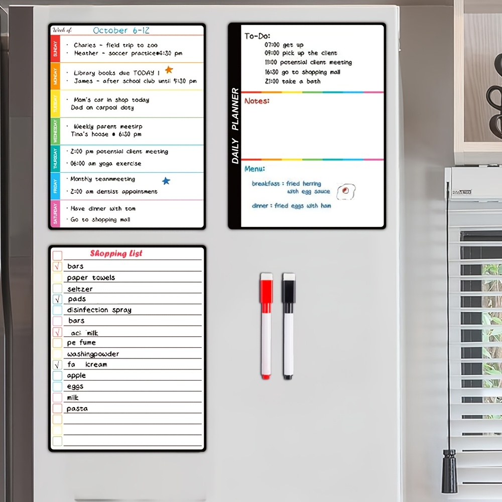 3pcs Magnetic Dry Erase Calend - огляд і ціна Baby Food Tracker